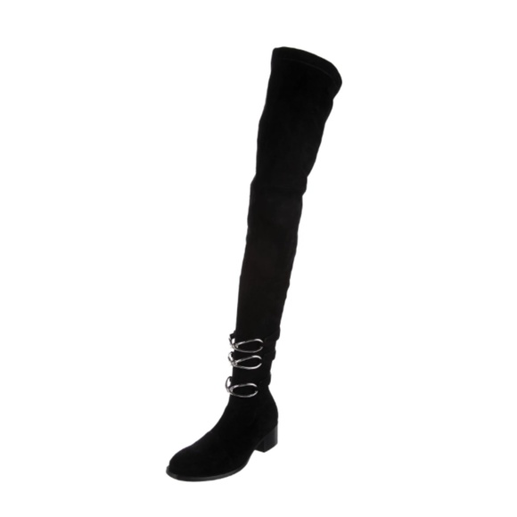 BALENCIAGA Suede Round-Toe Thigh-High Boot tieland - Picture 3 of 8